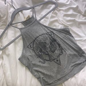 Grey elephant halter top